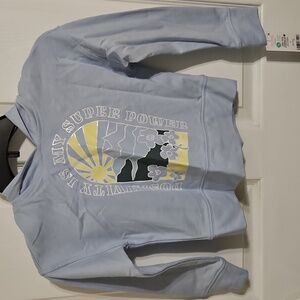 Carter's Kids Girls Light Blue "Positivity" Hooded Sweatshirt NWTs